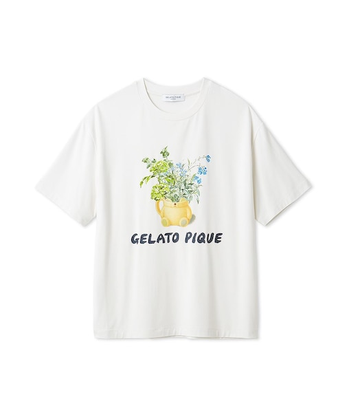 【HOMME】フラワーワンポイントプリントTシャツ