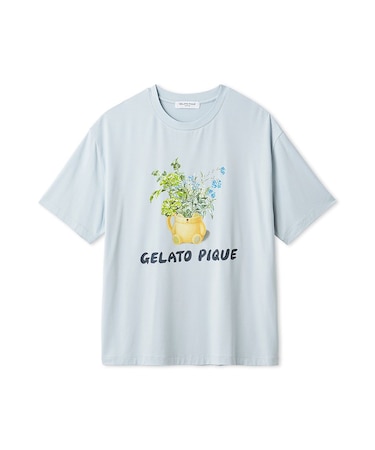 【HOMME】フラワーワンポイントプリントTシャツ