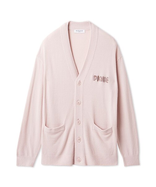 【HOMME】スムーズィーliteラインロゴカーディガン