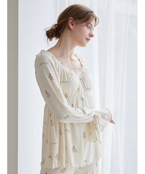 ラビット柄カップインプルオーバー