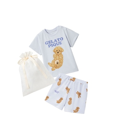 【ラッピング済み】【BABY】ドッグワンポイントTシャツ&ショートパンツSET
