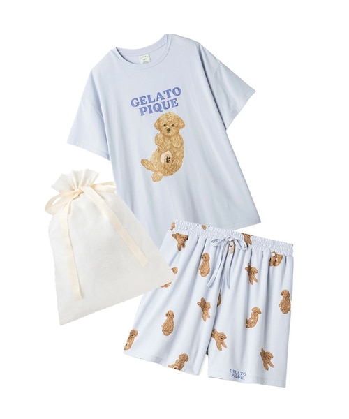 ラッピング済み】ドッグワンポイントTシャツ&ショートパンツSET