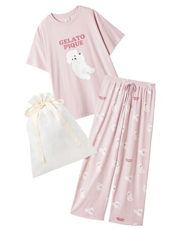 【ラッピング済み】ドッグワンポイントTシャツ&ロングパンツSET