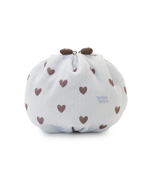 針抜きハート柄ポーチ