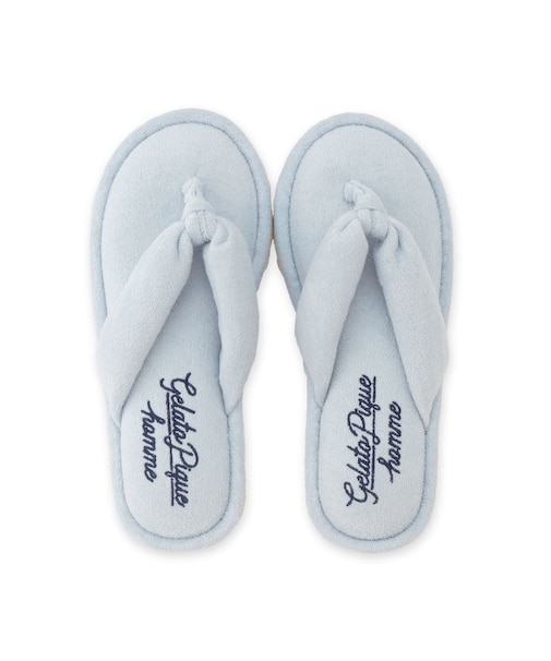 【HOMME】パイルワンポイントロゴ刺繍サンダル