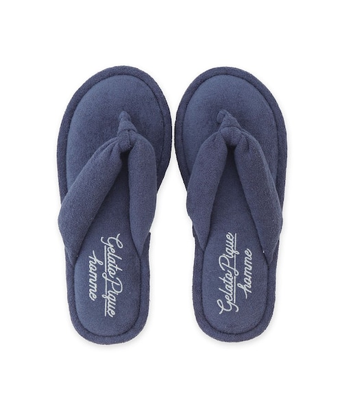 【HOMME】パイルワンポイントロゴ刺繍サンダル