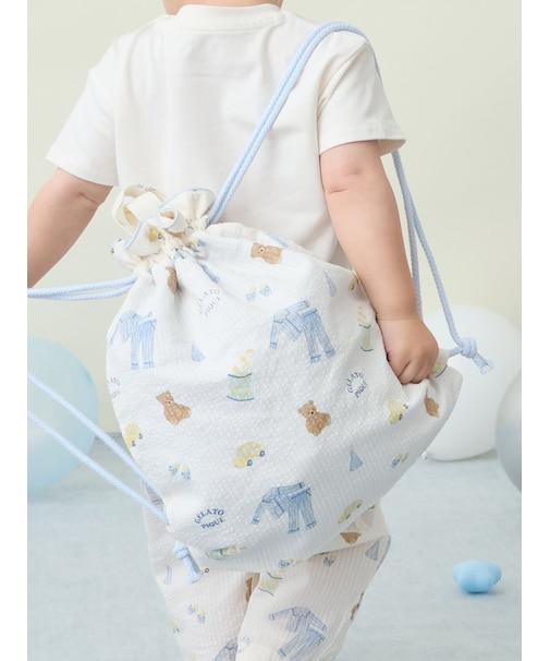 【KIDS】パジャマパーティー柄巾着バッグ