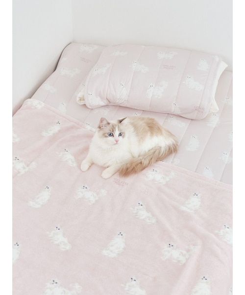 ジェラートピケ　sleep gelato pique 着る毛布　猫　CAT 毛布 Sleep】【抗菌防臭】CAT柄コットン毛布｜ジェラートピケの通販｜&mall