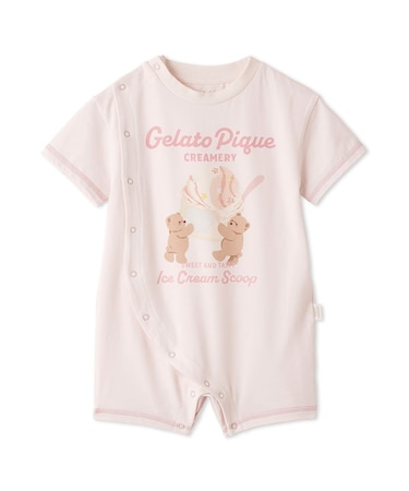 【BABY】アイスクリームベアワンポイントロンパース