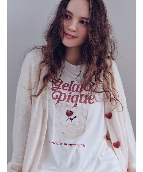 接触冷感】ケーキワンポイントTシャツ｜ジェラートピケの通販｜&mall