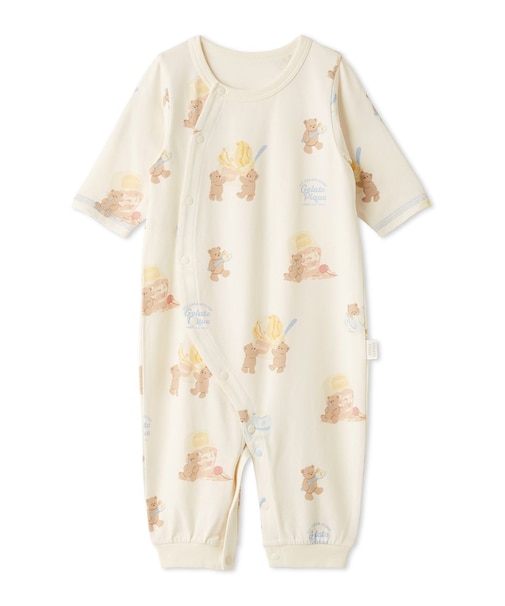 【新生児】アイスクリームベア柄２WAYオール