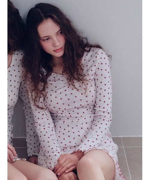 針抜きハート柄プルオーバー