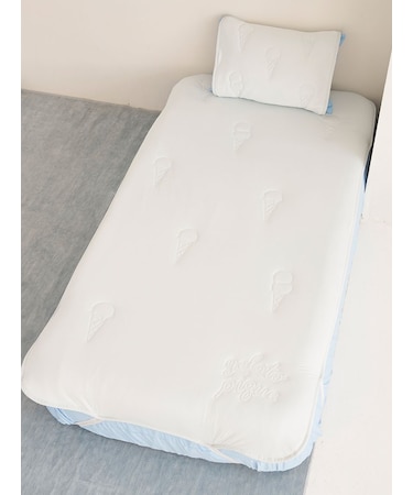 【Sleep】【接触冷感】アイスロゴキルト敷きパッド(シングル)