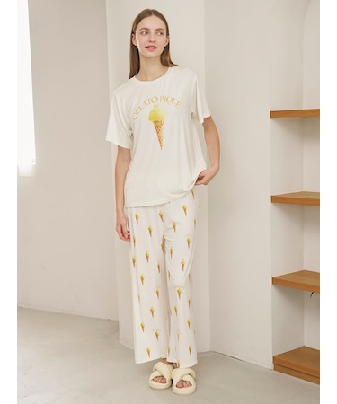 【接触冷感】ソルベ柄ロングパンツ