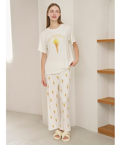 【接触冷感】ソルベ柄ロングパンツ