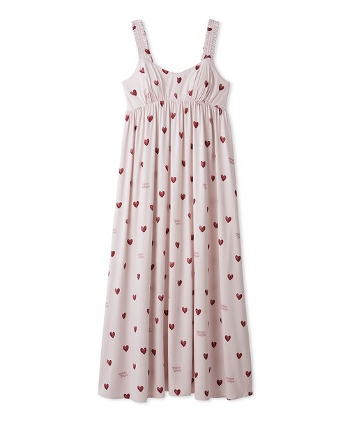 【接触冷感】ハート柄カップインワンピース