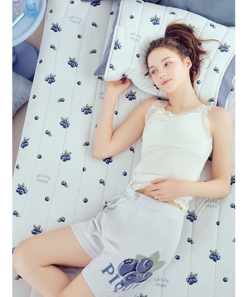 【Sleep】【接触冷感】フルーツ柄敷きパッド(ダブル)