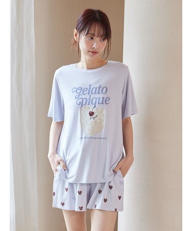 【接触冷感】ハート柄ショートパンツ