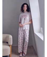 【接触冷感】ハート柄ロングパンツ