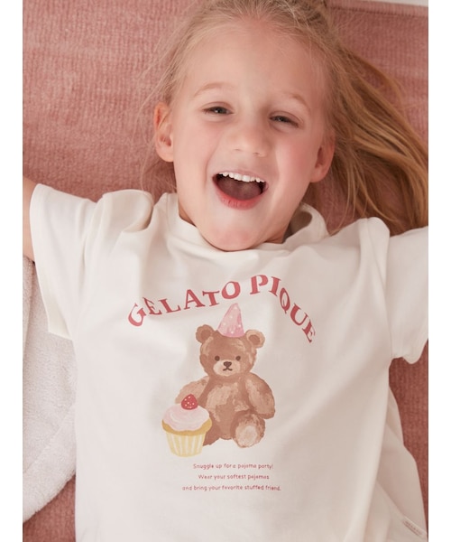KIDS】パジャマパーティーワンポイントフレアTシャツ｜ジェラートピケ