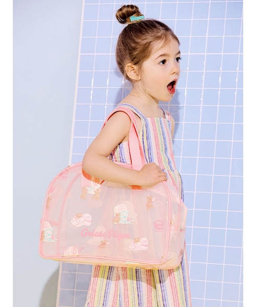ジェラートピケ ドーナツベア柄PVCプールバッグ(ピンク) KIDS】アイスクリームベア柄PVCプールバッグ｜ジェラートピケの通販
