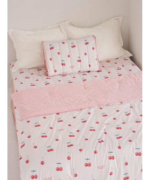 【Sleep】【接触冷感】フルーツ柄もちもちリバーシブルケット