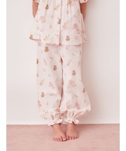 【KIDS】パジャマパーティー柄シャーリングロングパンツ