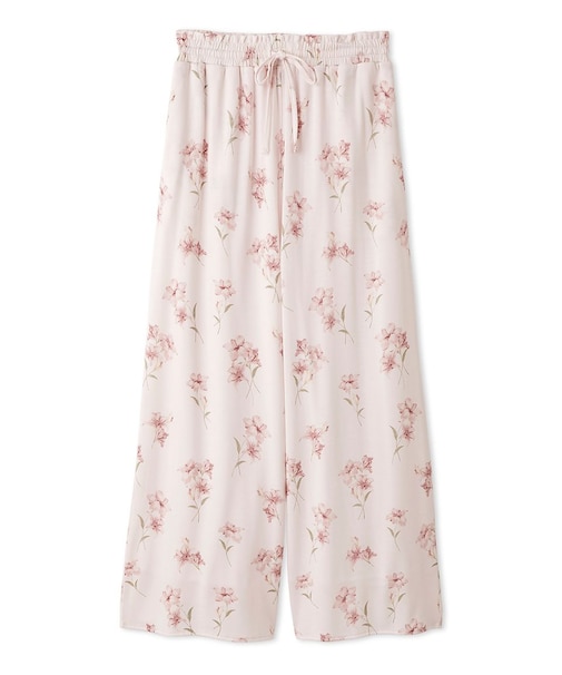 【母の日】フラワー柄ロングパンツ