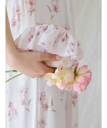 【母の日】フラワー柄シフォンポーチ