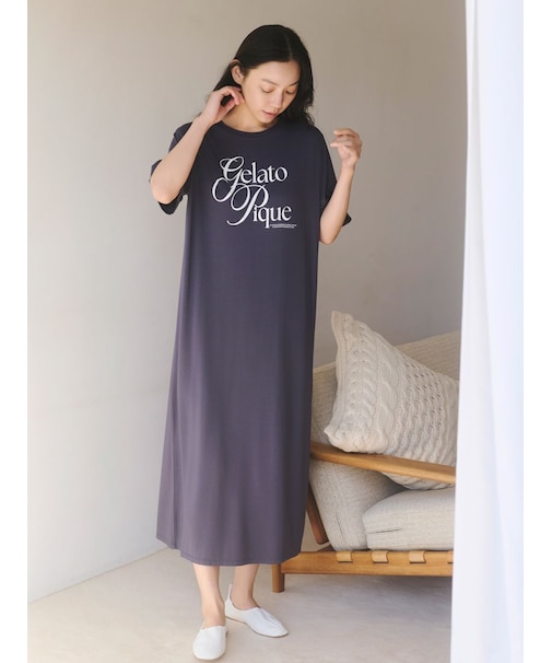 【母の日】【IFMC.】レーヨンロゴワンピース