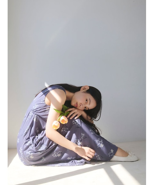 【母の日】フラワー柄カップインワンピース