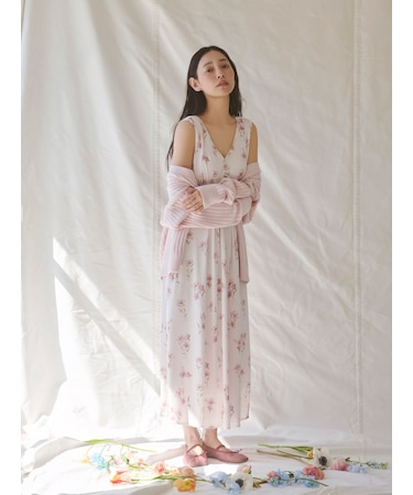 【母の日】フラワー柄カップインワンピース