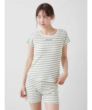 ワッフルボーダーTシャツ