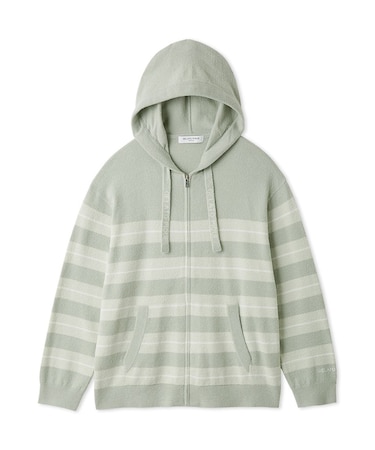 【HOMME】【接触冷感】スムーズィーliteクールランダムボーダーパーカ