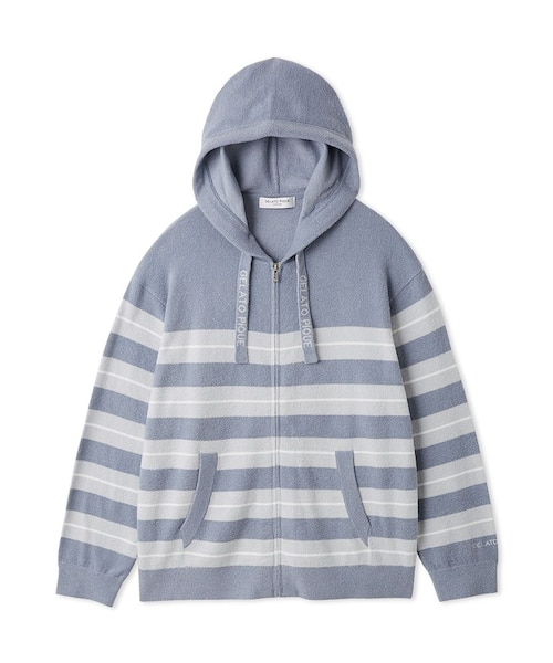 gelato pique スムーズィー'ランダムボーダーパーカー HOMME】【接触冷感】スムーズィーliteクールランダムボーダーパーカ