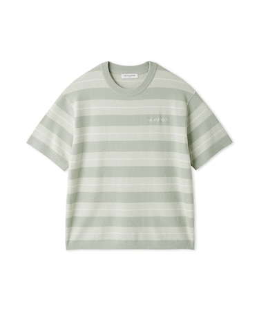 【HOMME】【接触冷感】スムーズィーliteクールランダムボーダープルオーバー