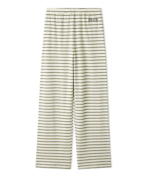 【接触冷感】ワッフルボーダーロングパンツ