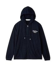 【HOMME】【接触冷感】パイルワンポイントロゴ刺繍パーカ