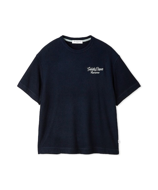 【HOMME】【接触冷感】パイルワンポイントロゴ刺繍プルオーバー