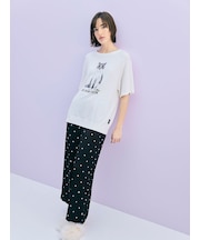 【JOEL ROBUCHON】ドット柄サテンロングパンツ