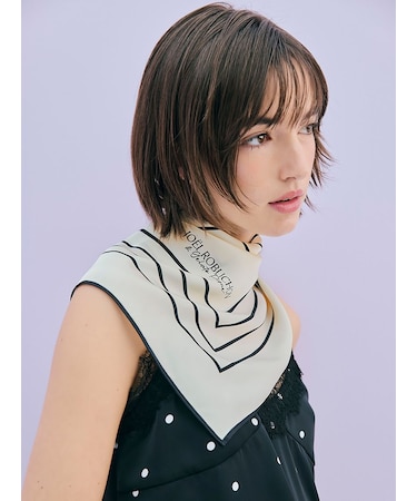 【JOEL ROBUCHON】サテンラインプリントスカーフ