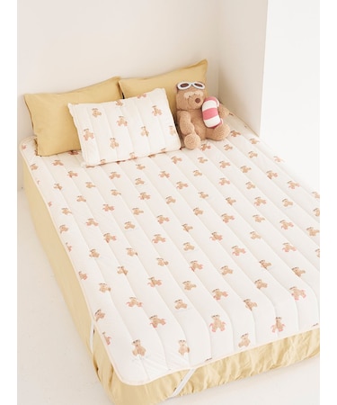 【Sleep】【接触冷感】サマーベア柄敷きパッド（シングル）