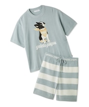 【ONLINE限定】【HOMME】エアリーモコボストンテリアジャガードプルオーバー&ハーフパンツセット