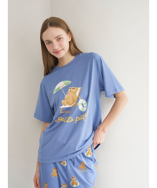 大人気！gelato pique 総柄ロングTシャツ sanrio house｜【gelato pique】【LADIES】総柄ロングTシャツ