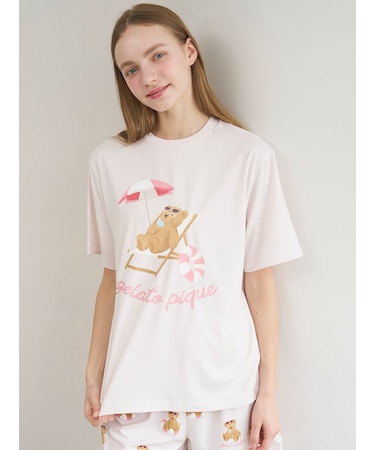 【接触冷感】サマーベアワンポイントTシャツ