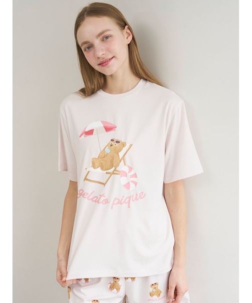 【接触冷感】サマーベアワンポイントTシャツ