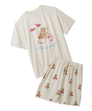 【ONLINE限定】【接触冷感】サマーベア柄ワンポイントTシャツ&ショートパンツセット