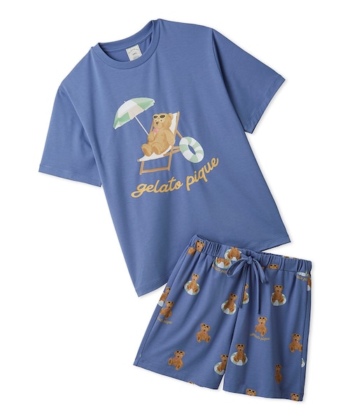 ONLINE限定】【接触冷感】サマーベア柄ワンポイントTシャツ&ショート
