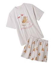【ONLINE限定】【接触冷感】サマーベア柄ワンポイントTシャツ&ショートパンツセット