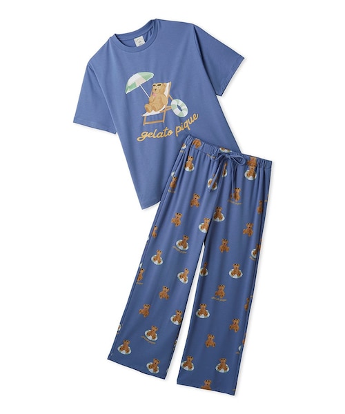 gelato pique スポーティーベアワンポイントＴシャツ＆総柄ロングパンツ gelato pique（ジェラートピケ） gelato pique【接触冷感】ベアワン